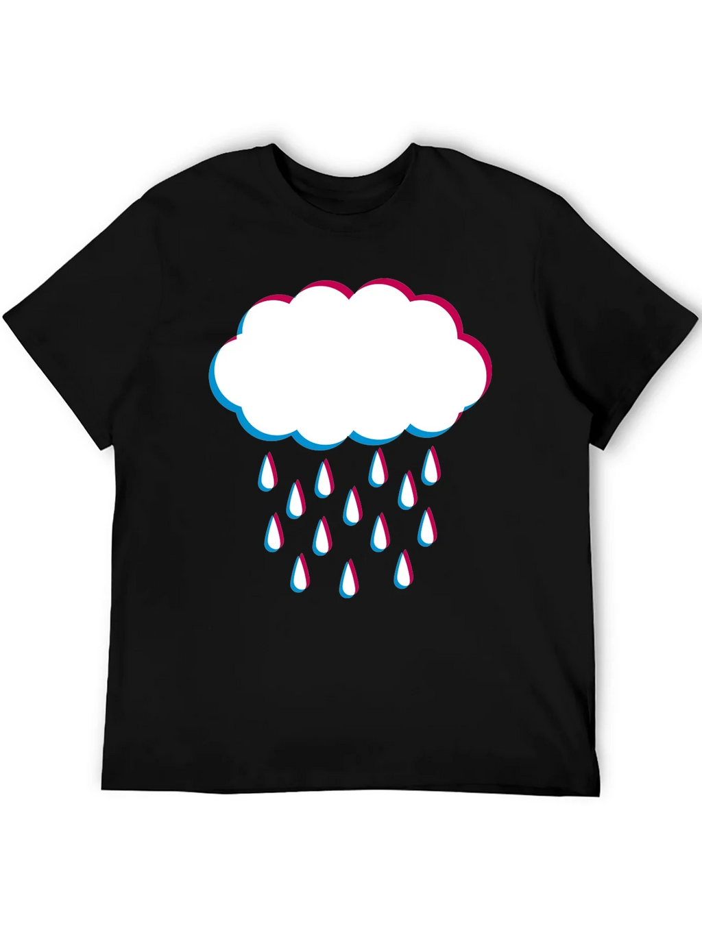 Rain Cloud Graphic Tee - Black Cotton Blend