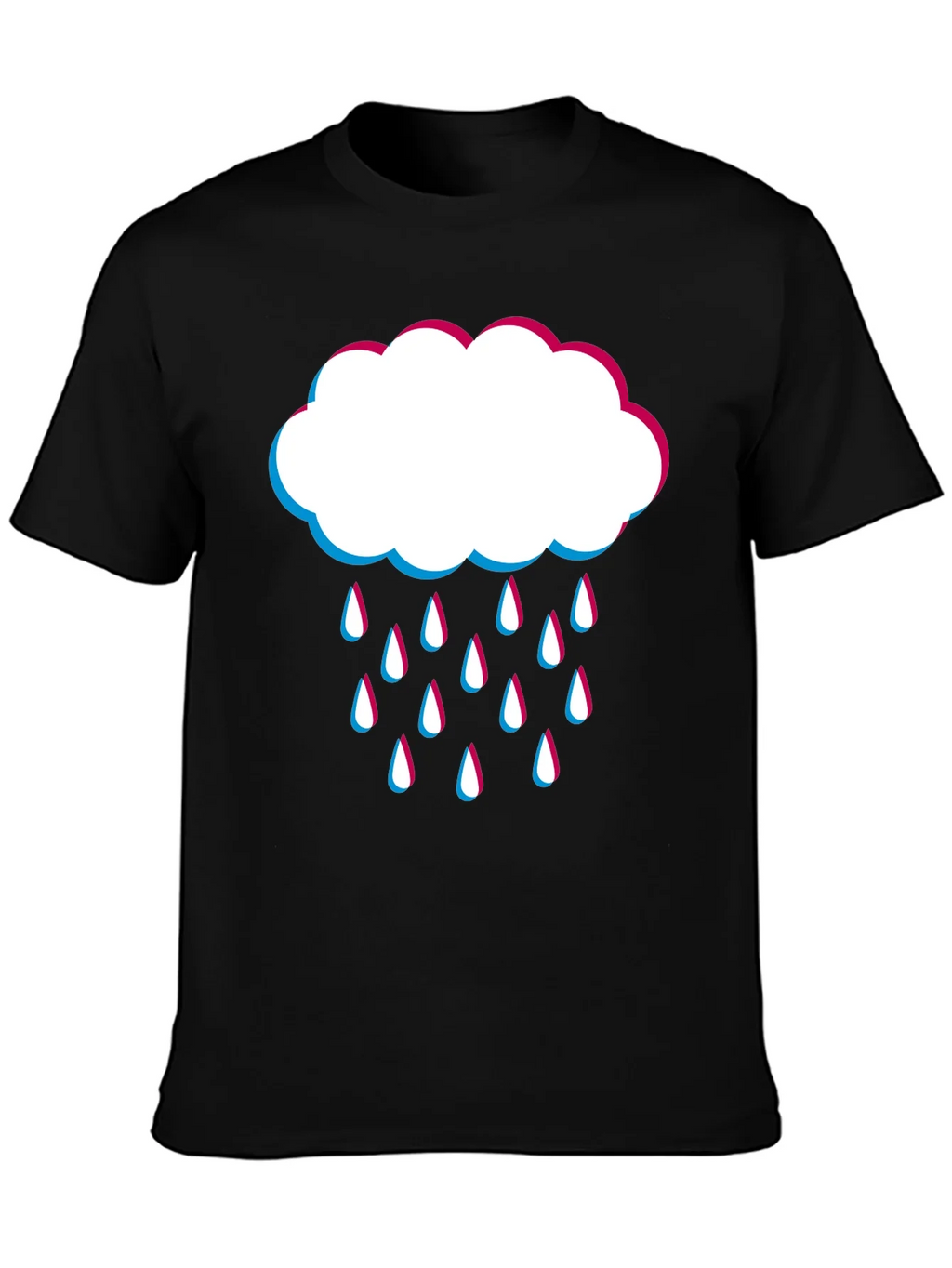 Rain Cloud Graphic Tee - Black Cotton Blend
