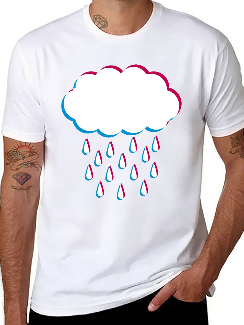 Rain Cloud Graphic Tee - Black Cotton Blend