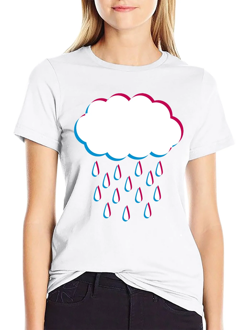 Rain Cloud Graphic Tee - Black Cotton Blend