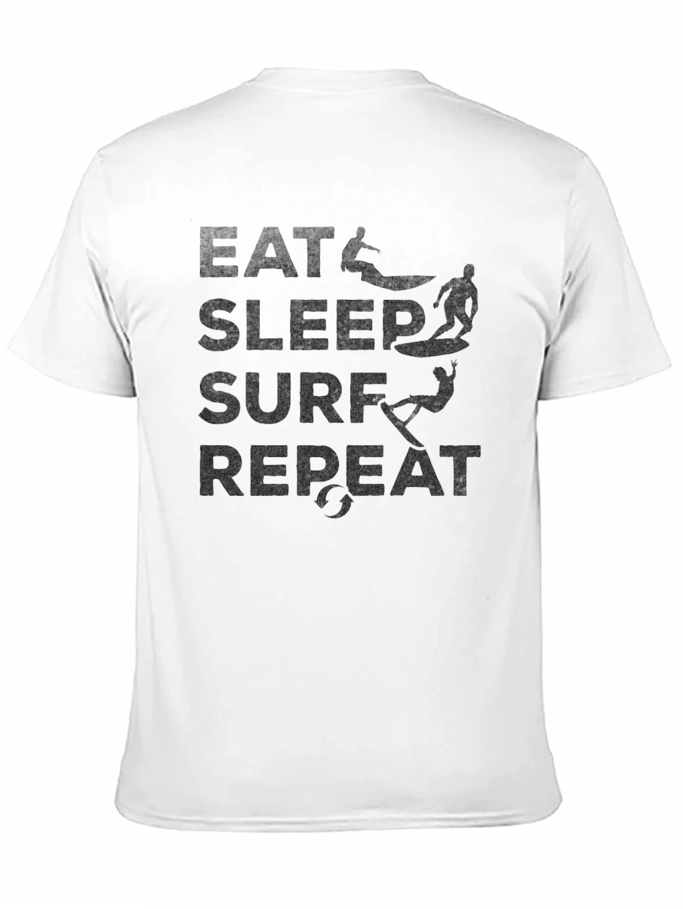 Eat Sleep Surf Repeat Black Graphic Tee