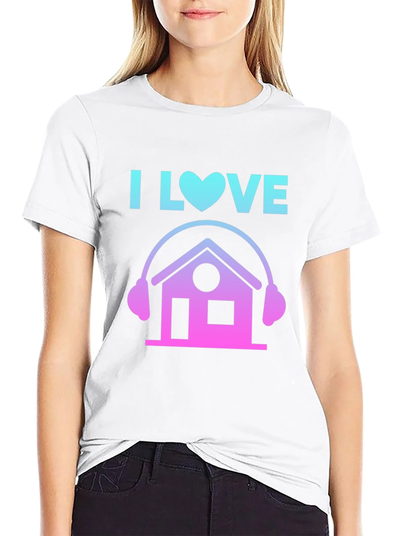 I Love House Music Graphic Tee - DJ House Party Shirt