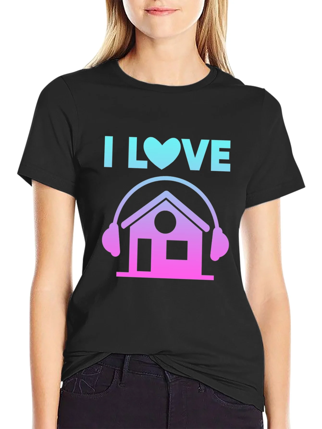 I Love House Music Graphic Tee - DJ House Party Shirt