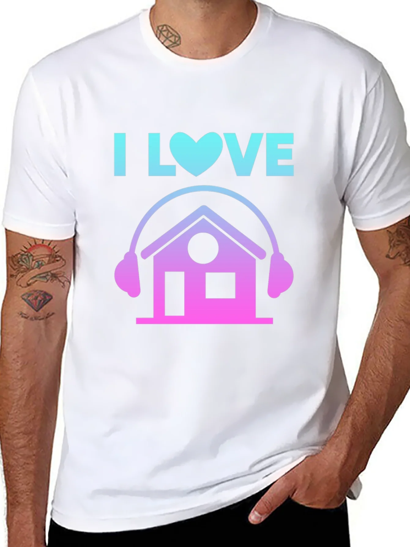 I Love House Music Graphic Tee - DJ House Party Shirt
