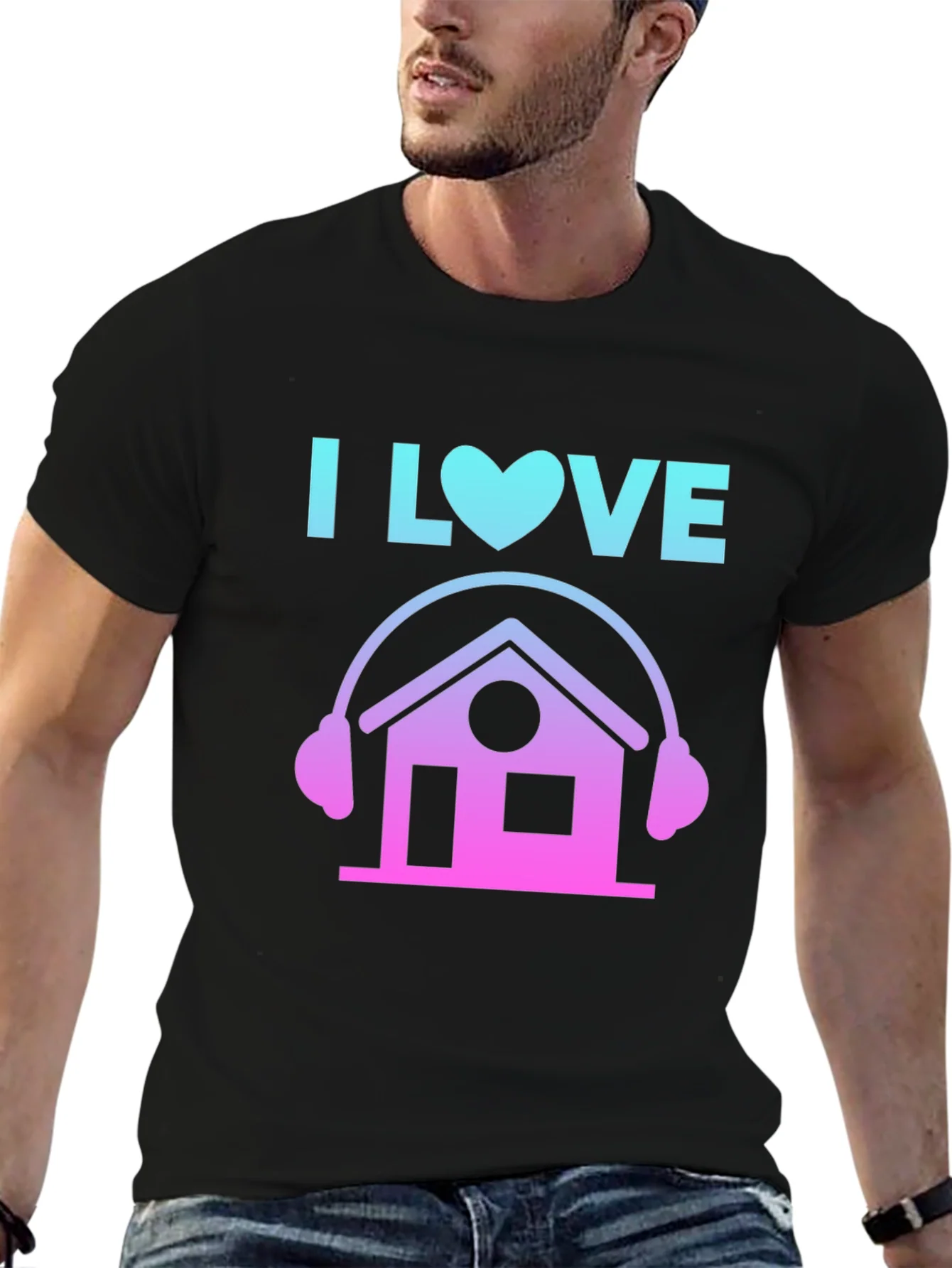 I Love House Music Graphic Tee - DJ House Party Shirt