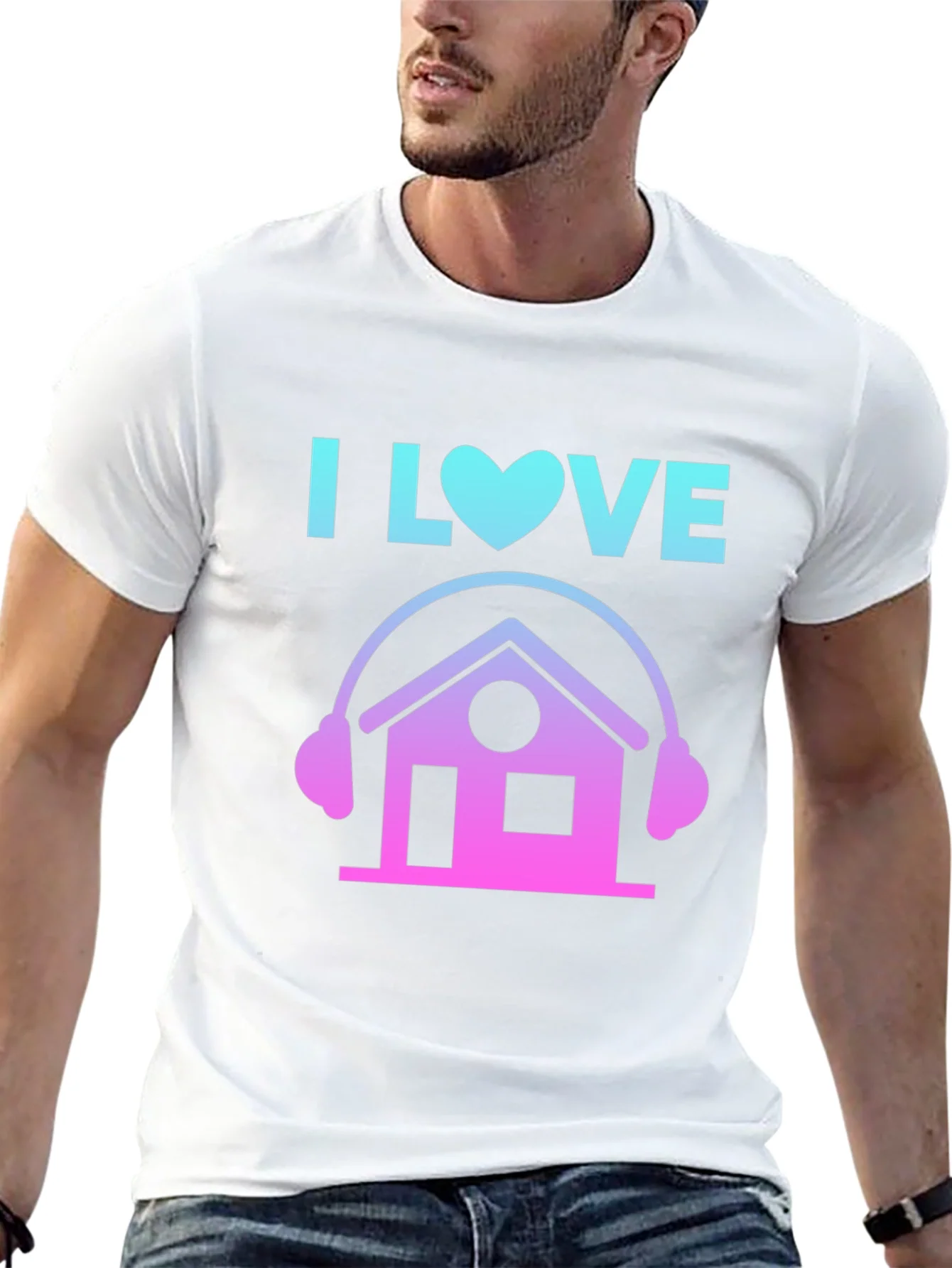 I Love House Music Graphic Tee - DJ House Party Shirt