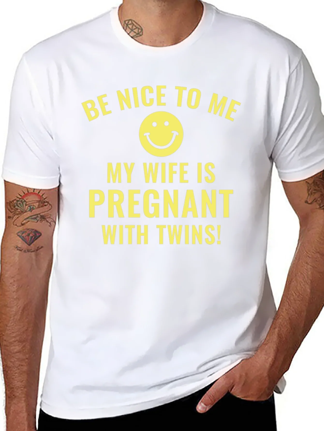 Funny Pregnancy Announcement T-Shirt: My Wife Is Pregnant With Twins!