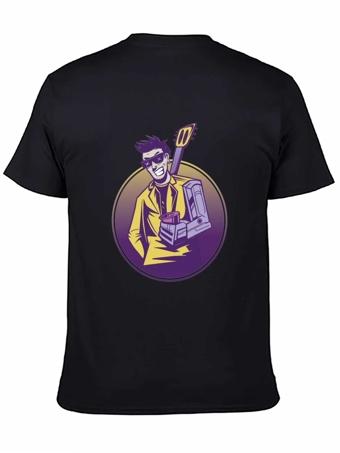 Cool Musician Graphic T-Shirt - Black