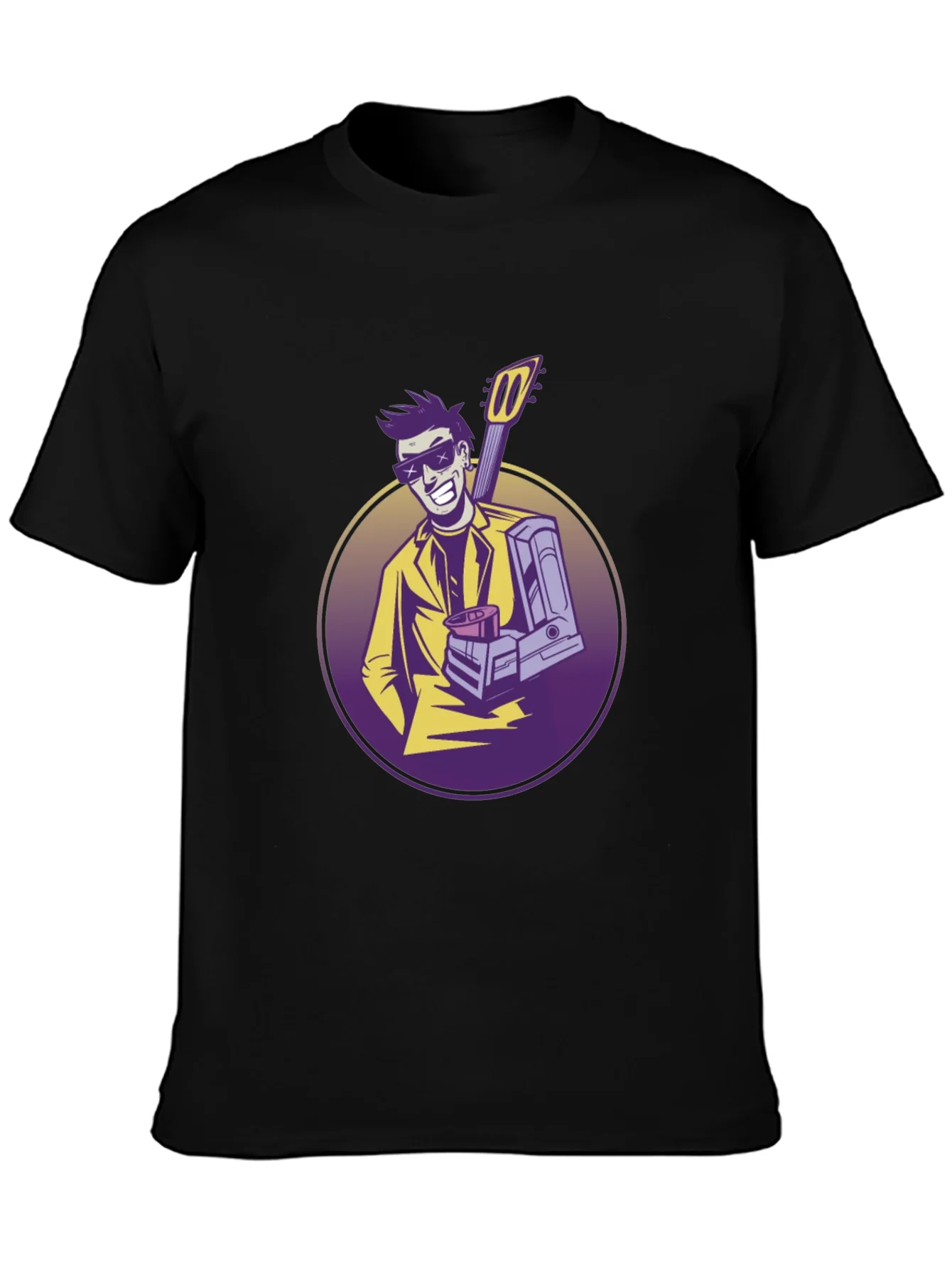Cool Musician Graphic T-Shirt - Black