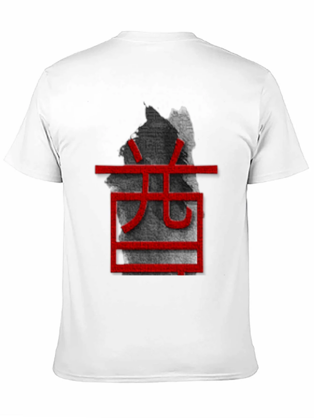 Unique Black T-Shirt with Red Asian-Inspired Graphic