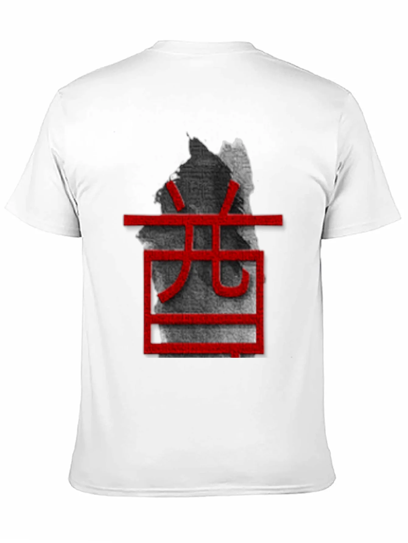 Unique Black T-Shirt with Red Asian-Inspired Graphic