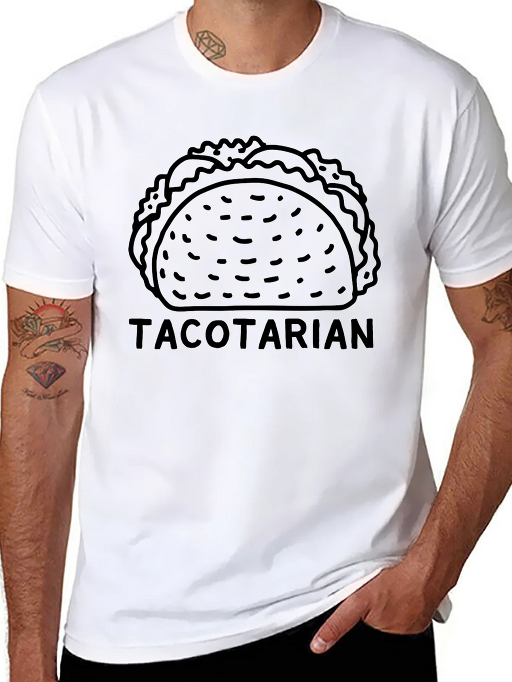 Tacotarian Black T-Shirt - Funny Taco Lover Tee