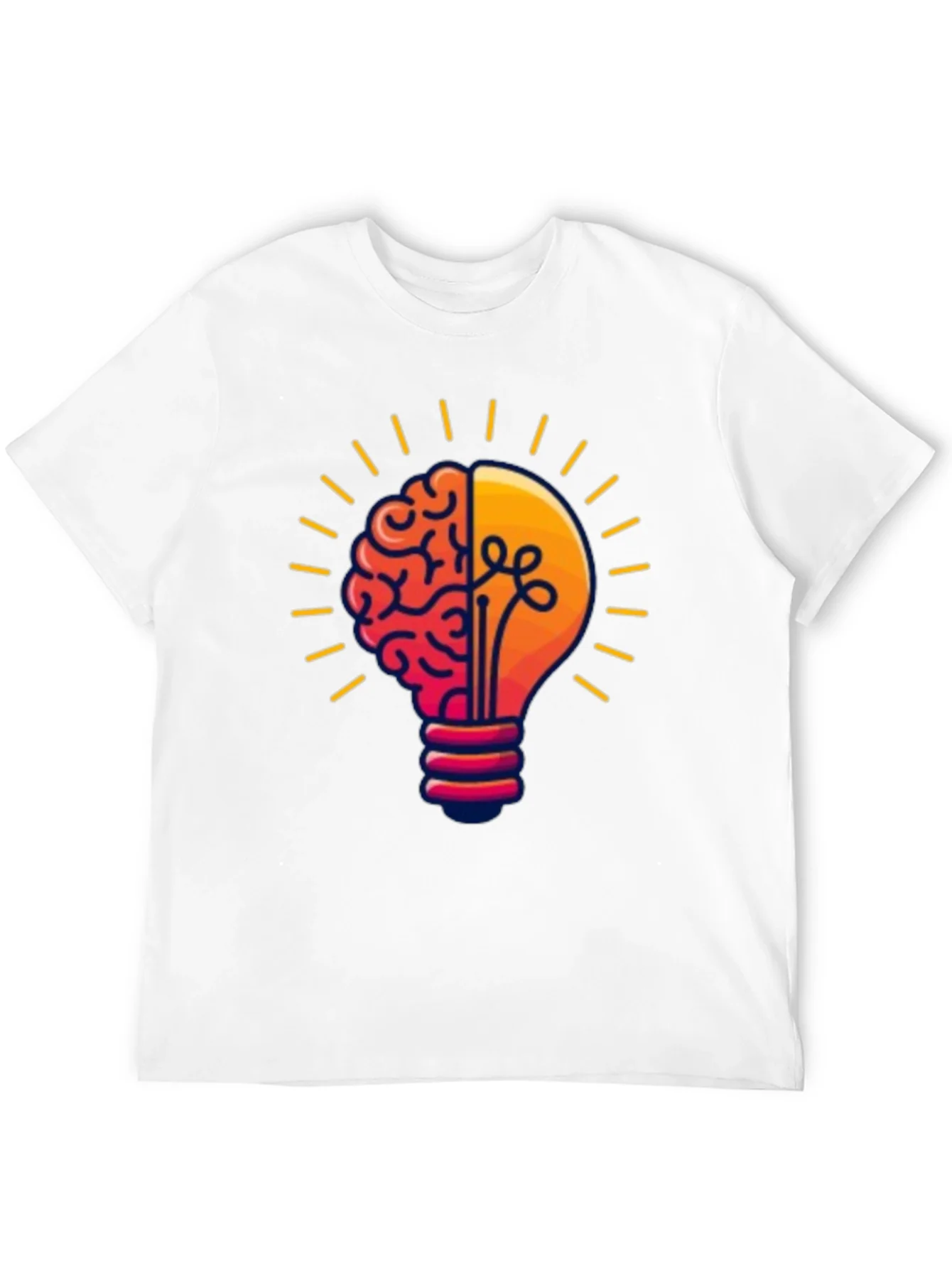 Brain Power Lightbulb Graphic Tee - Black