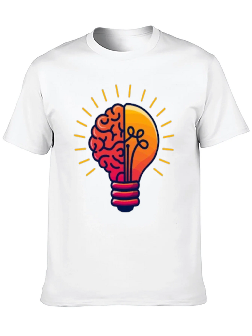 Brain Power Lightbulb Graphic Tee - Black