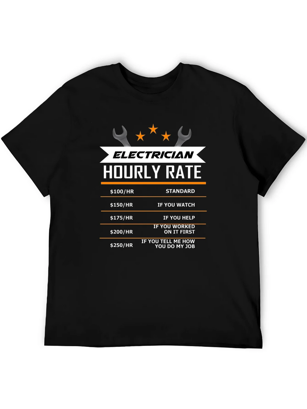Electrician Hourly Rate T-Shirt - Funny Work Tee