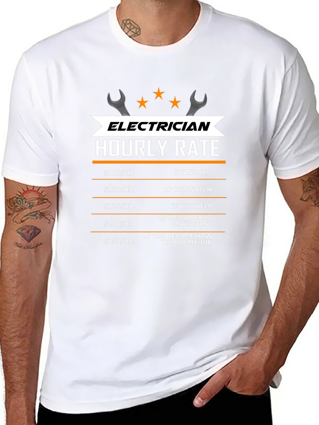 Electrician Hourly Rate T-Shirt - Funny Work Tee