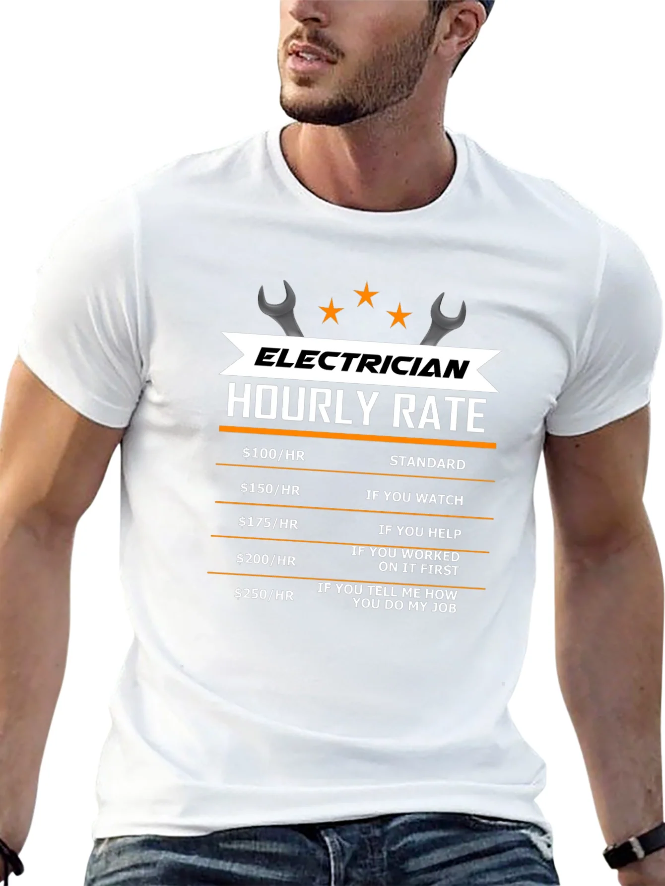 Electrician Hourly Rate T-Shirt - Funny Work Tee