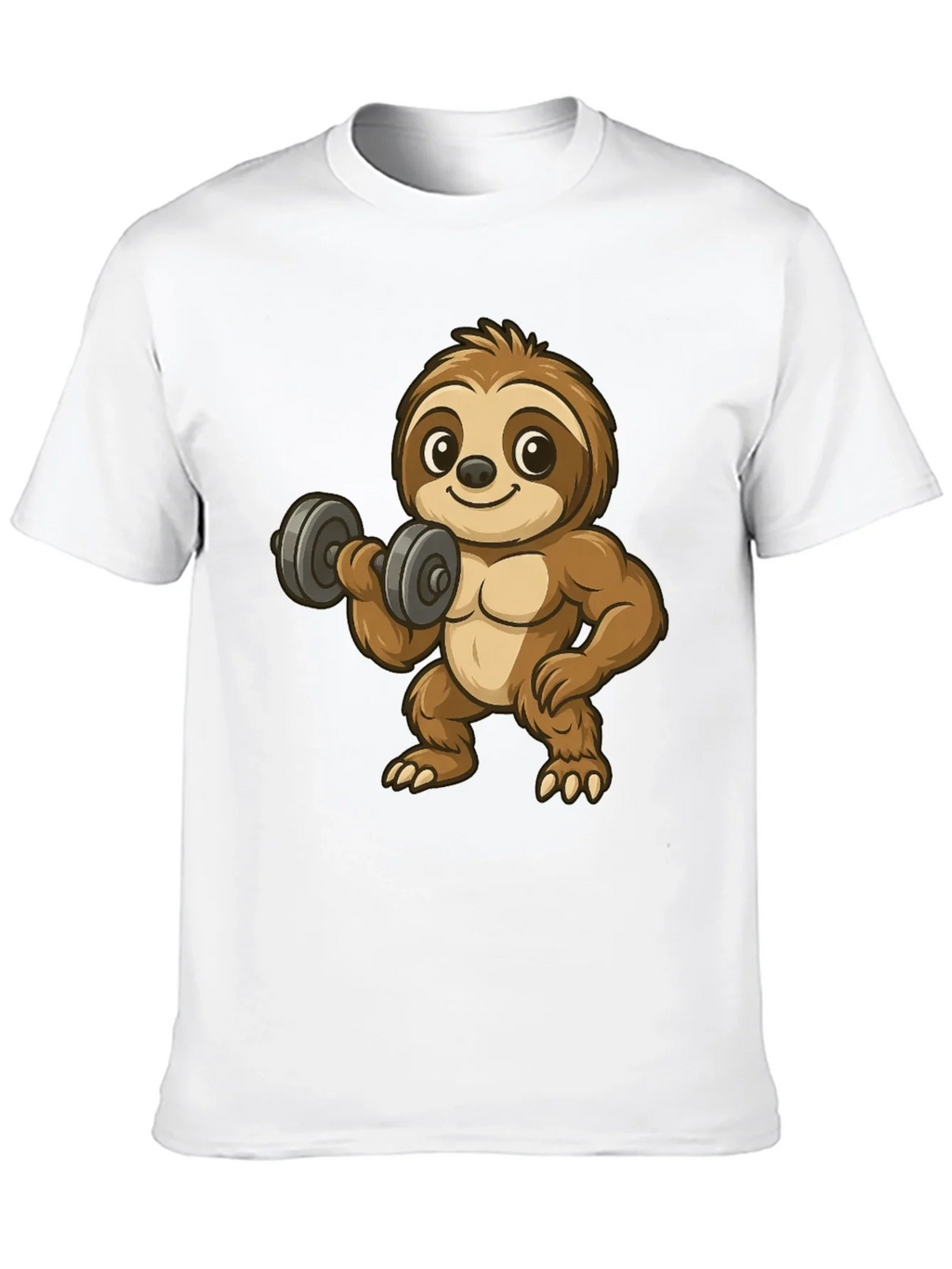 Funny Sloth Lifting Weights Graphic Tee