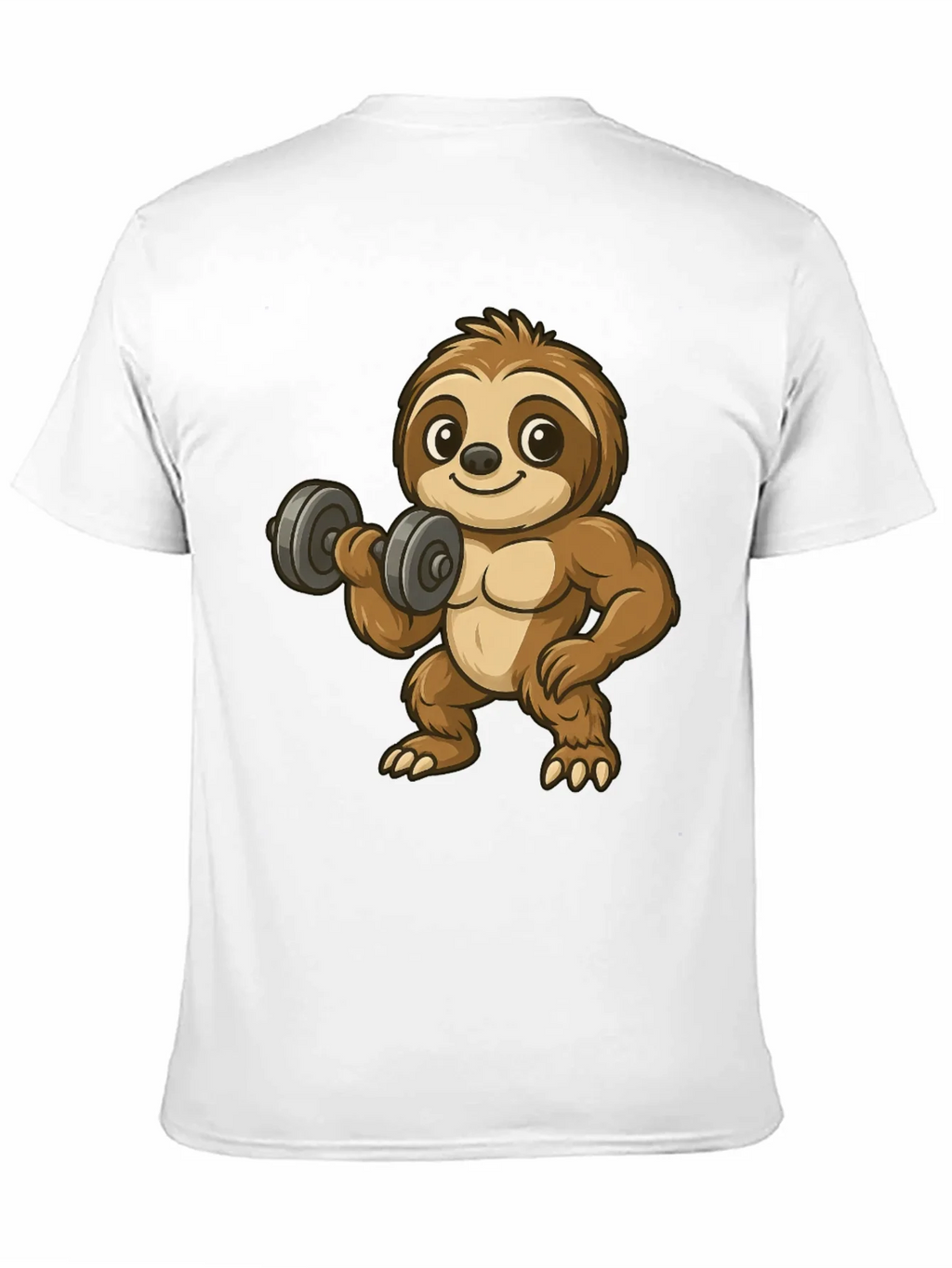 Funny Sloth Lifting Weights Graphic Tee