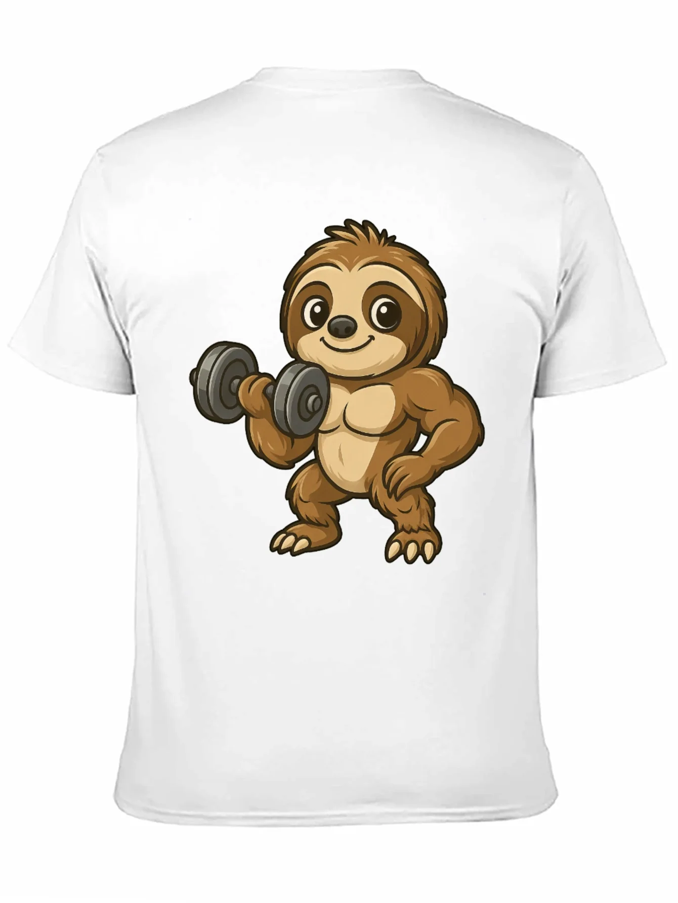 Funny Sloth Lifting Weights Graphic Tee