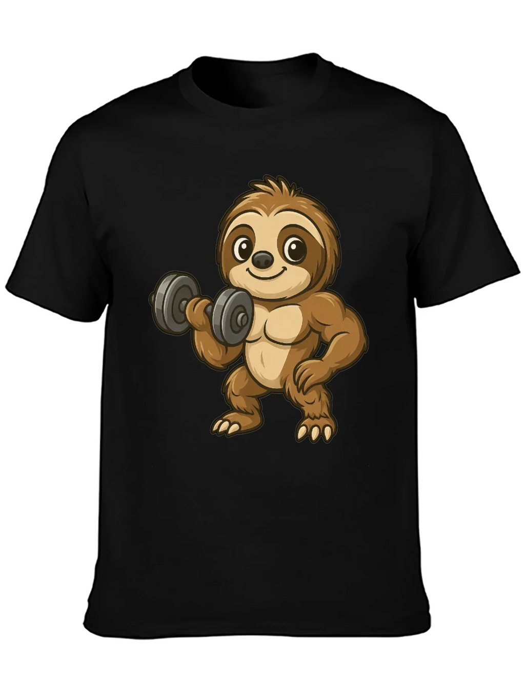 Funny Sloth Lifting Weights Graphic Tee
