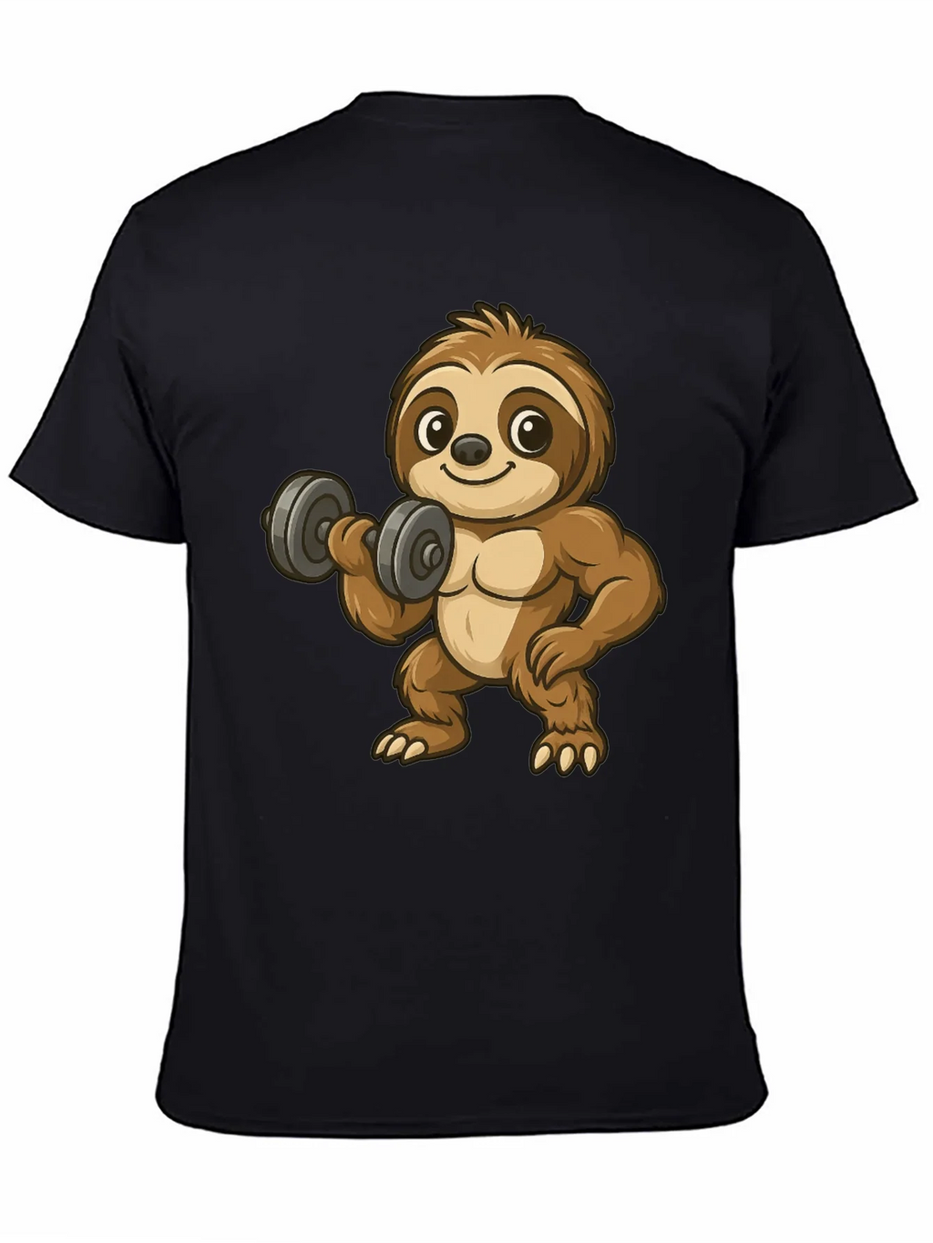 Funny Sloth Lifting Weights Graphic Tee