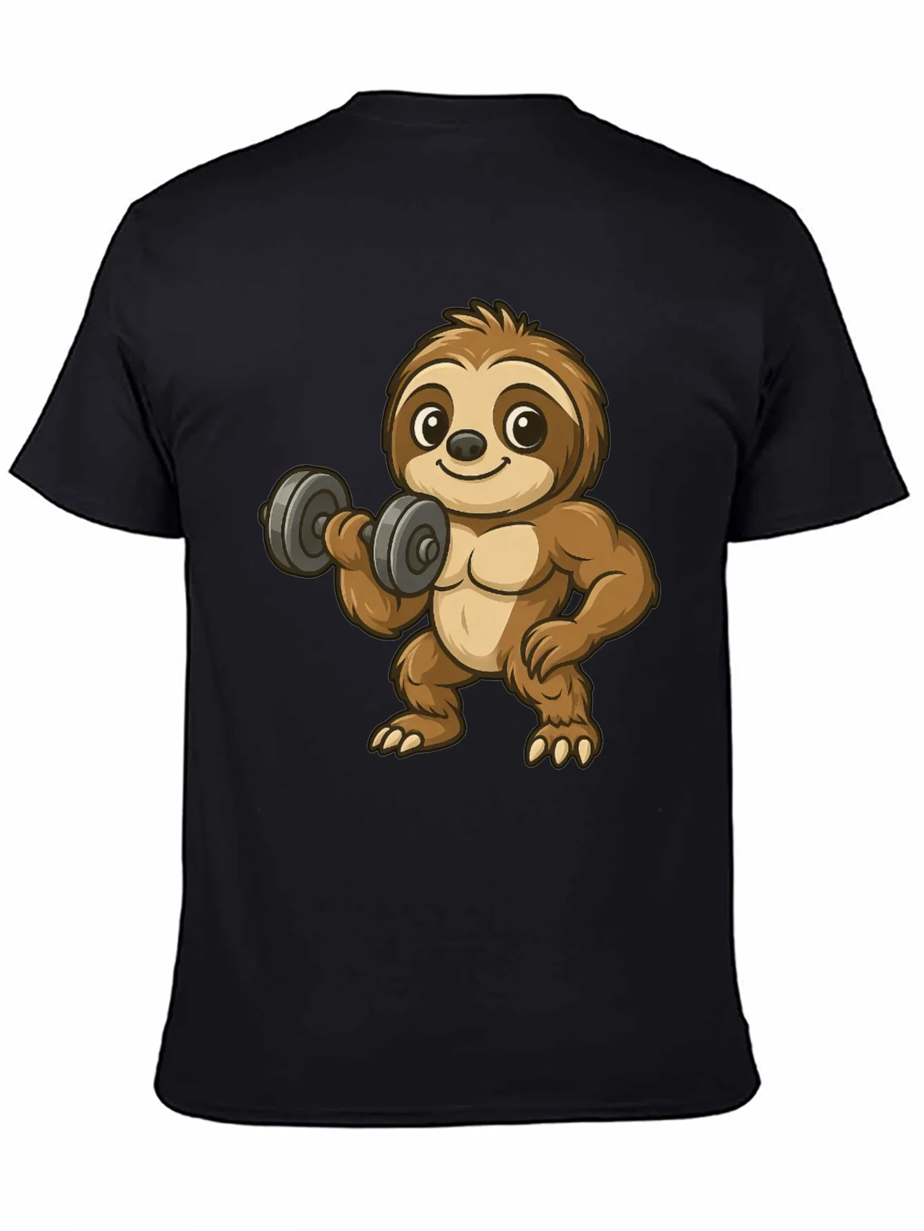 Funny Sloth Lifting Weights Graphic Tee