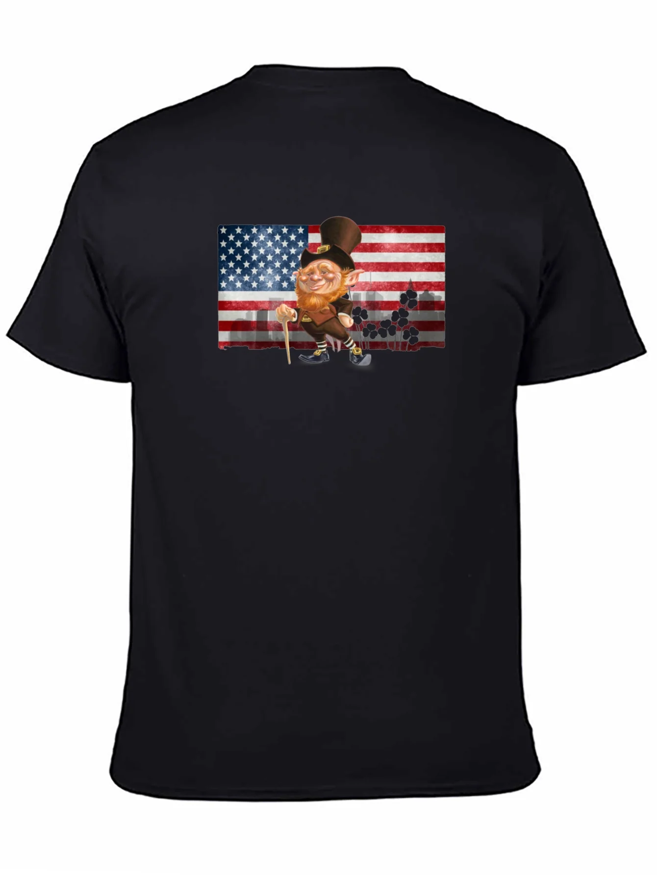 Leprechaun USA Flag Graphic Tee - St. Patricks Day