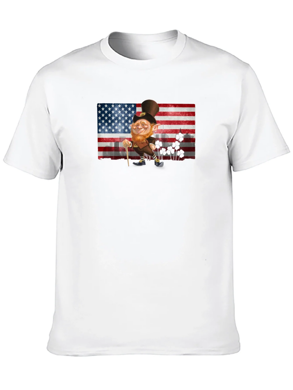 Leprechaun USA Flag Graphic Tee - St. Patricks Day