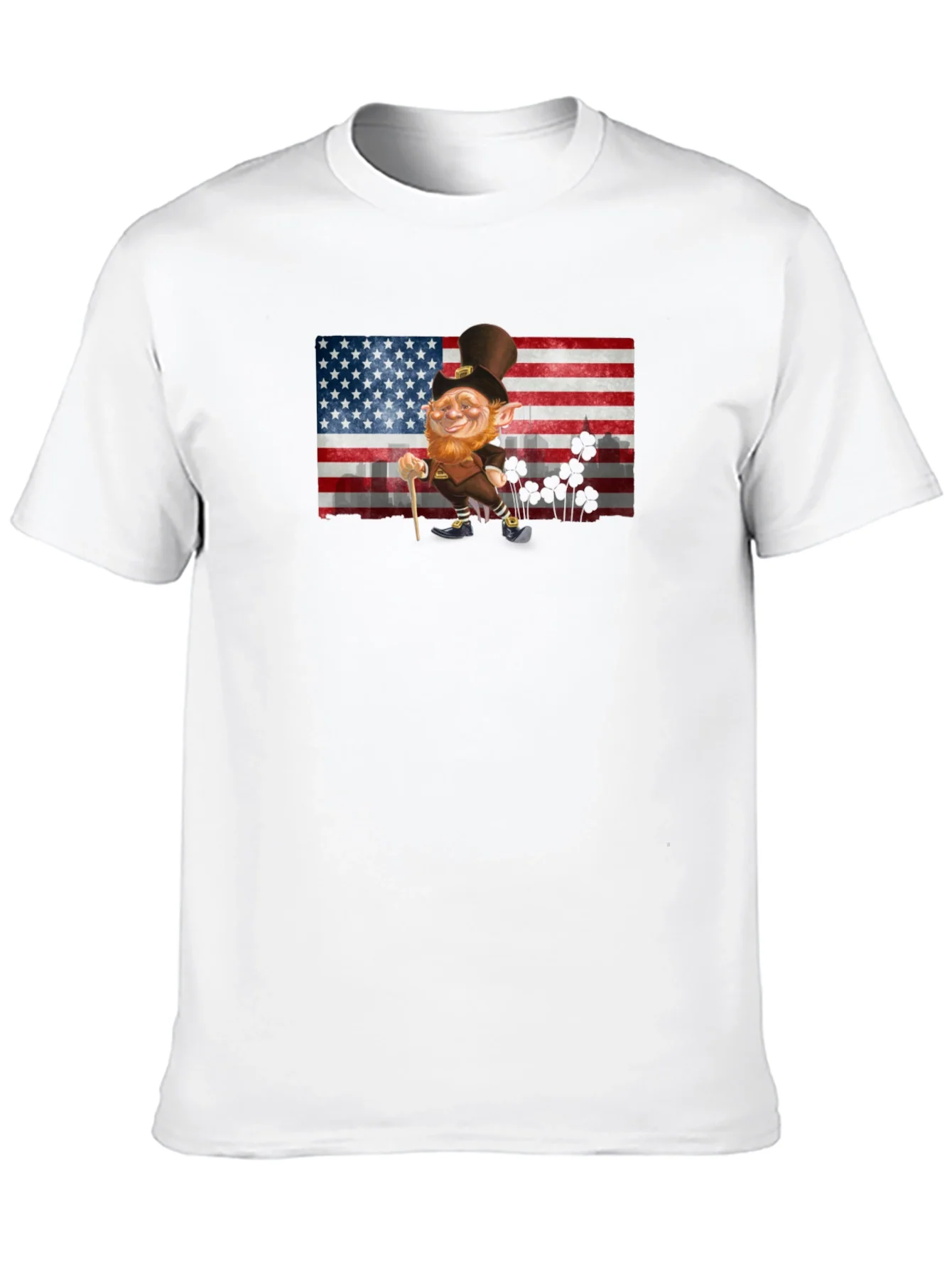 Leprechaun USA Flag Graphic Tee - St. Patricks Day