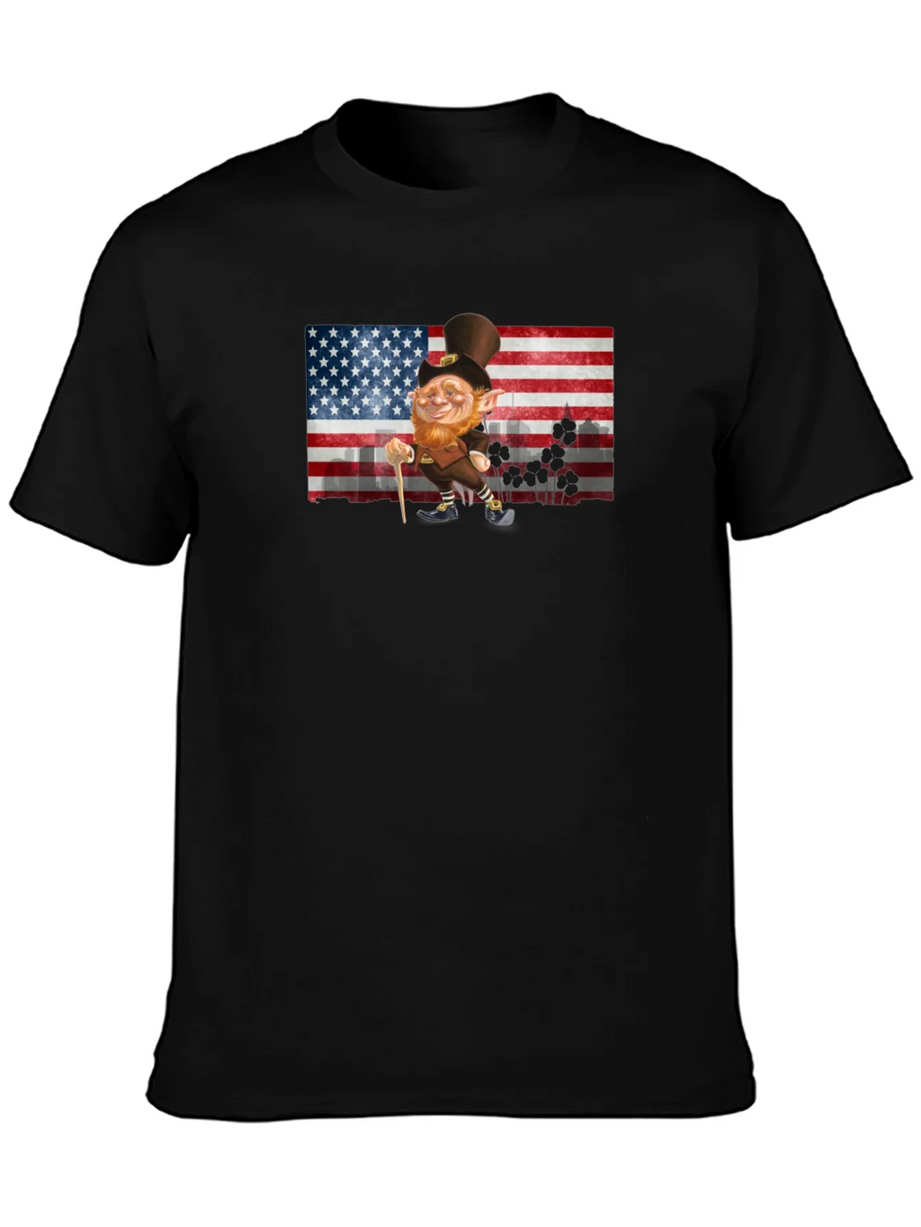 Leprechaun USA Flag Graphic Tee - St. Patricks Day