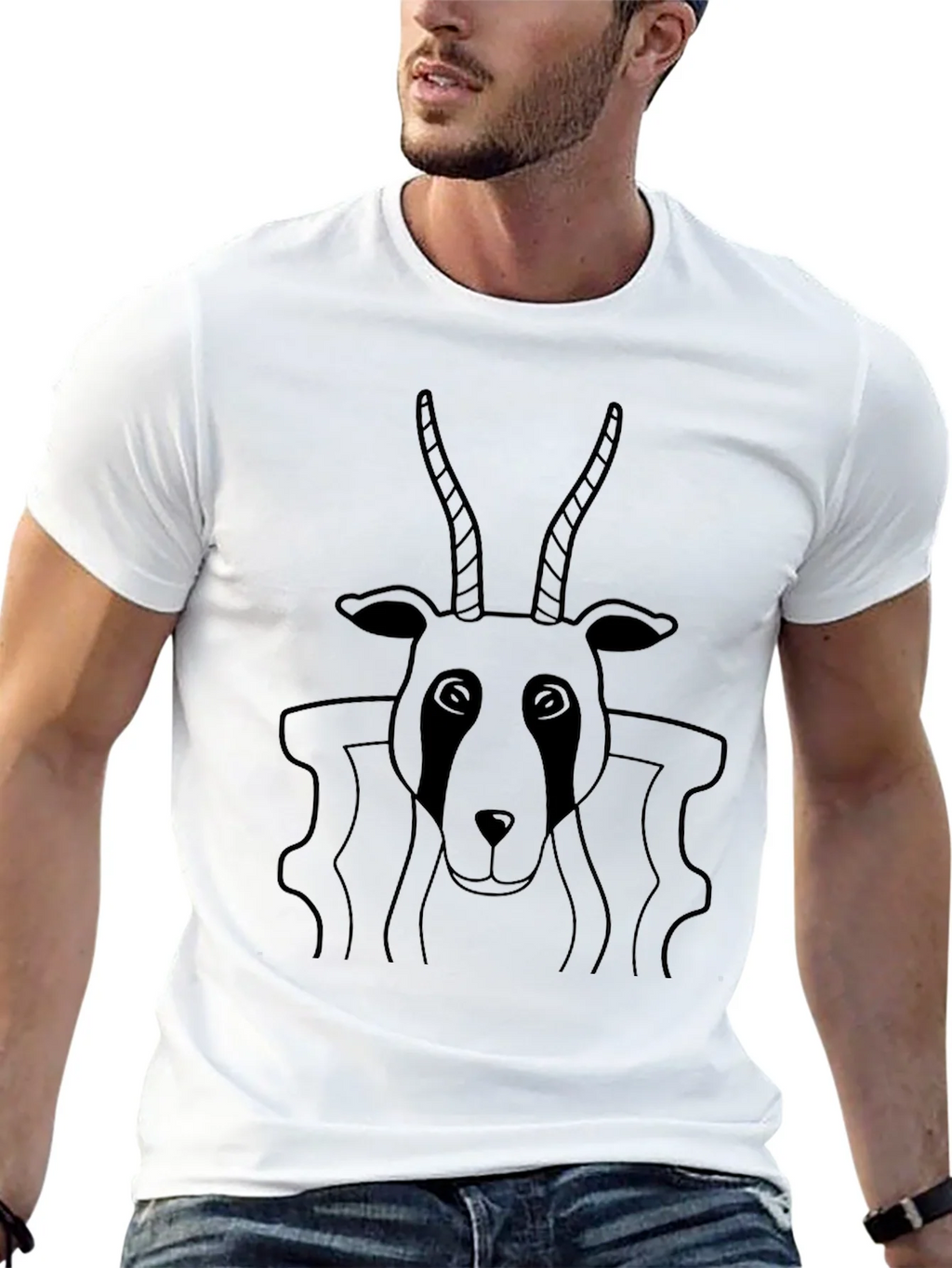 Black Antelope Graphic Tee - Stylish Comfort