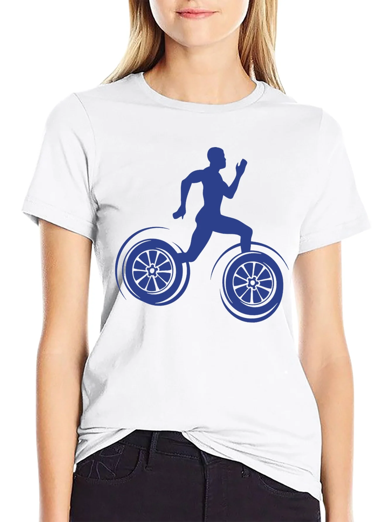 Runner Bicycle Graphic Tee - Unique Design Comfortable Fit