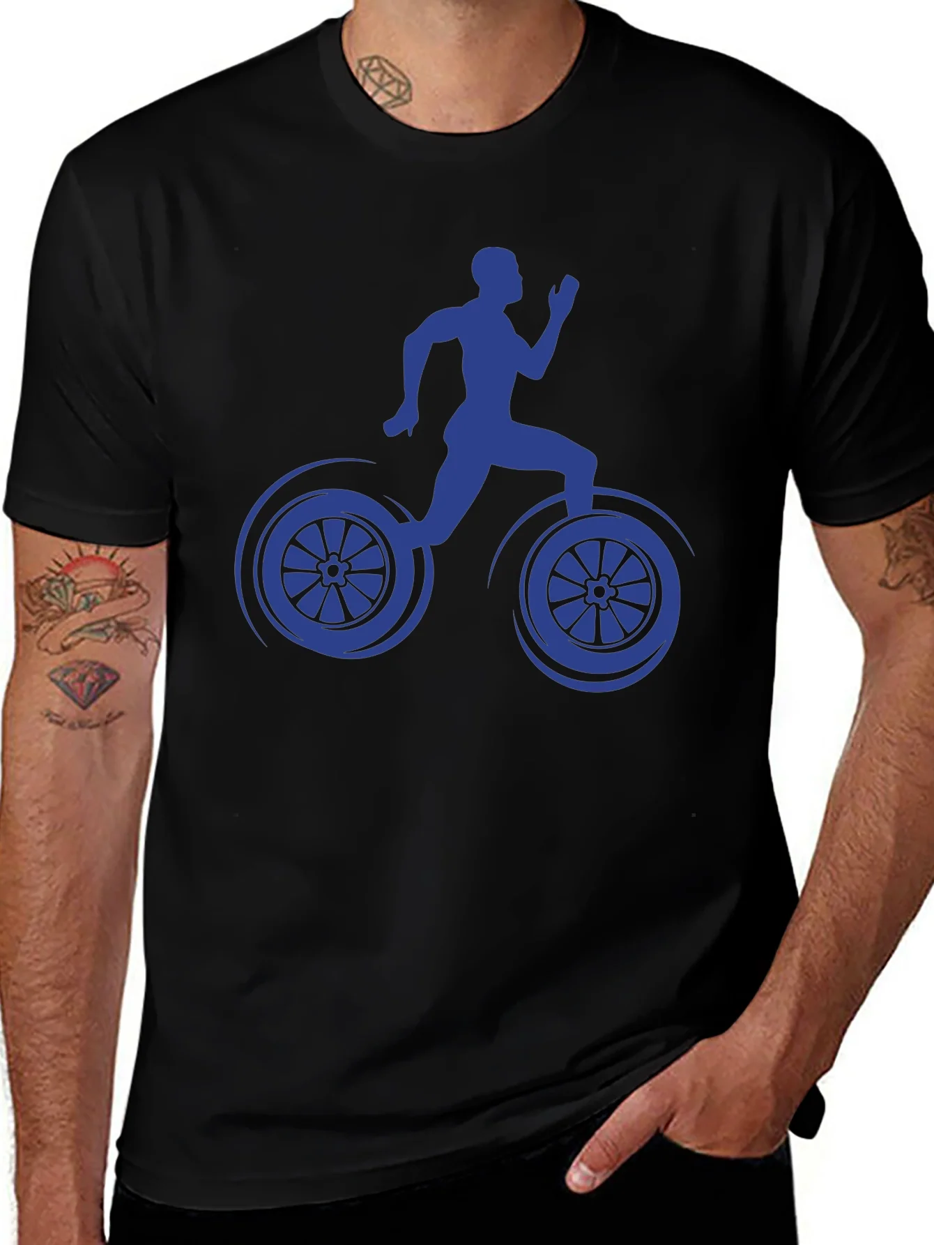 Runner Bicycle Graphic Tee - Unique Design Comfortable Fit