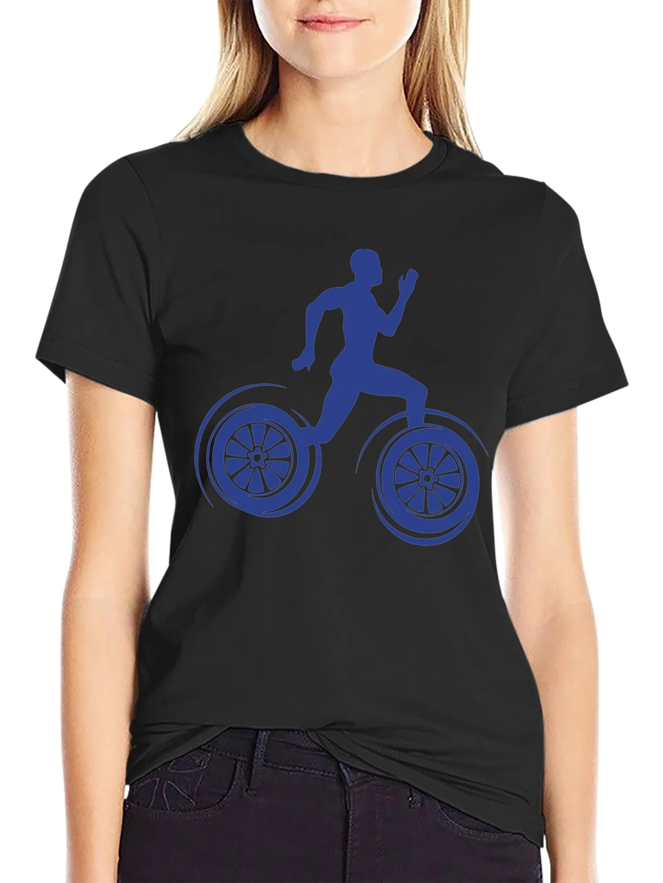 Runner Bicycle Graphic Tee - Unique Design Comfortable Fit
