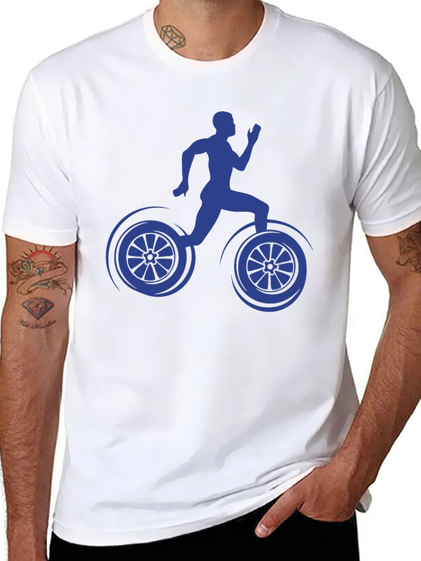 Runner Bicycle Graphic Tee - Unique Design Comfortable Fit