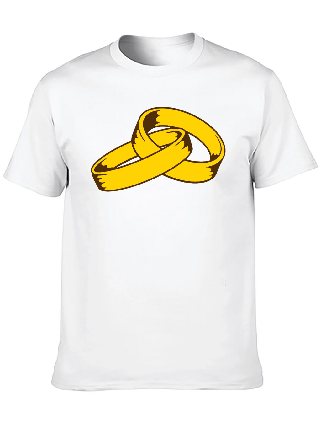 Cartoon Gold Rings Graphic Black T-Shirt
