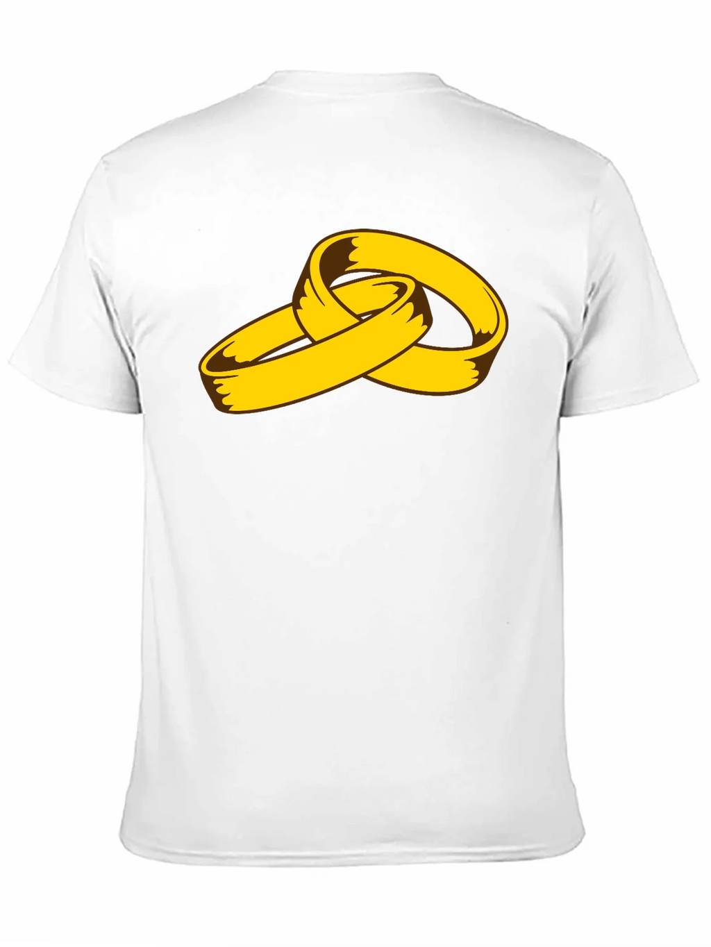 Cartoon Gold Rings Graphic Black T-Shirt