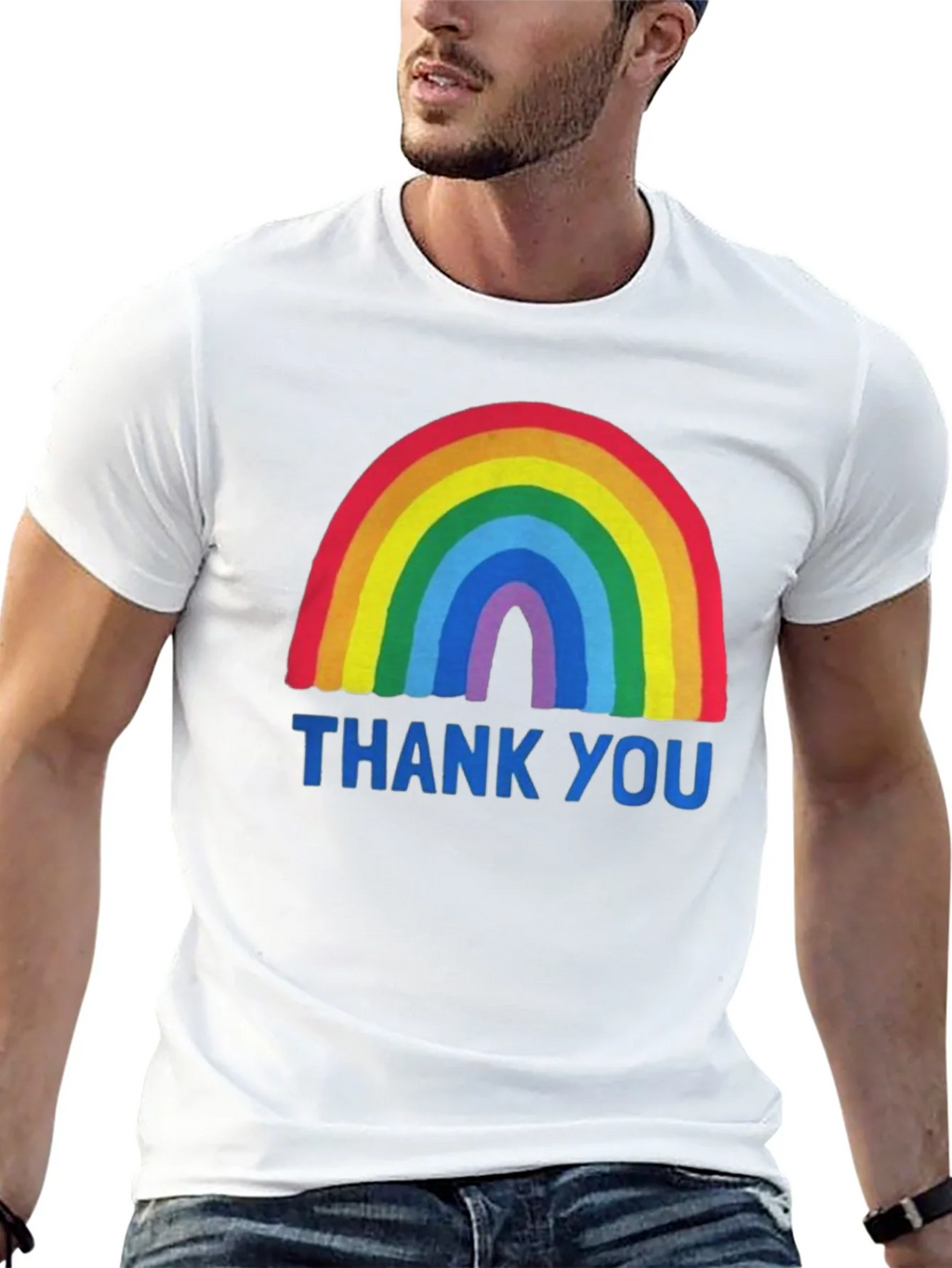 Rainbow Thank You Graphic Tee - Unisex