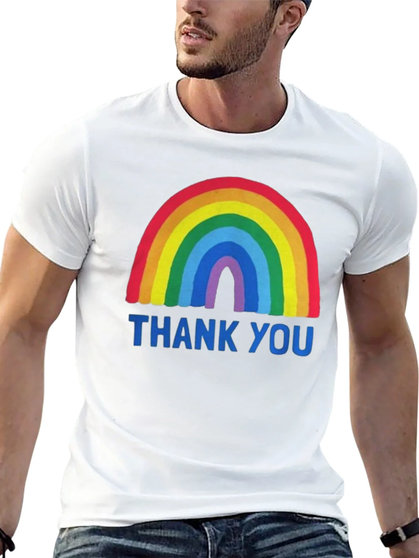 Rainbow Thank You Graphic Tee - Unisex