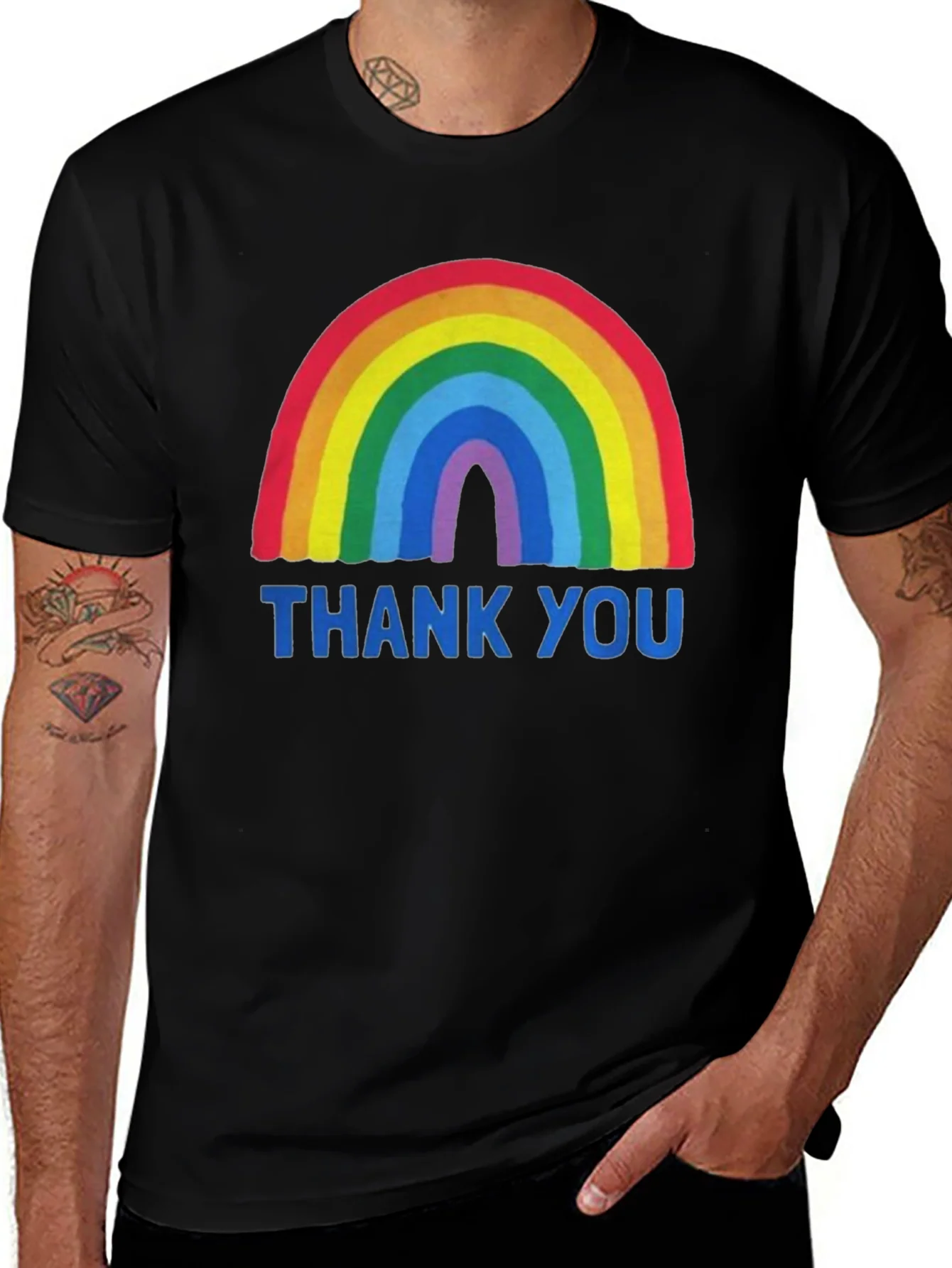 Rainbow Thank You Graphic Tee - Unisex