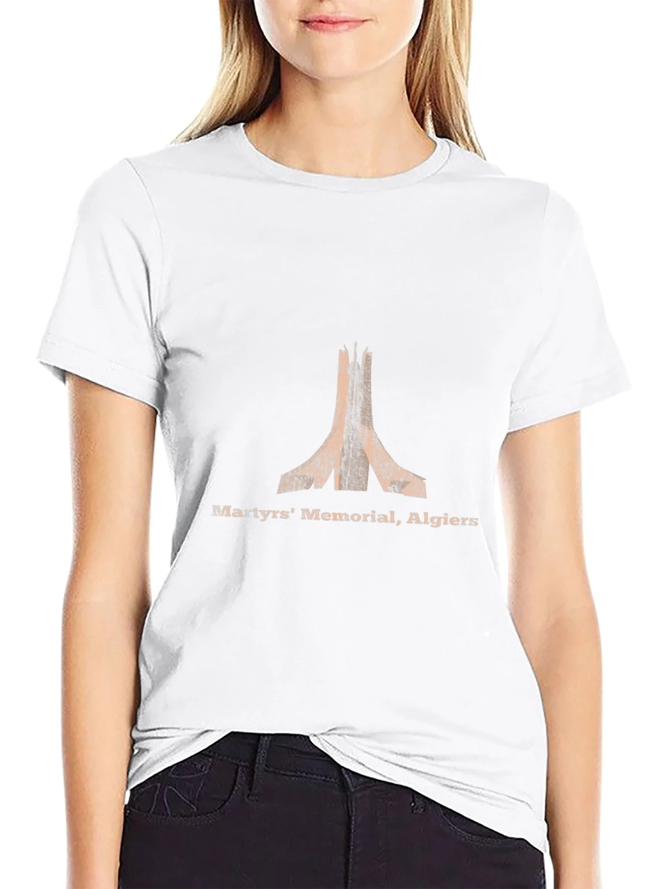 Martyrs Memorial Algiers T-Shirt - Vintage Black Cotton Tee