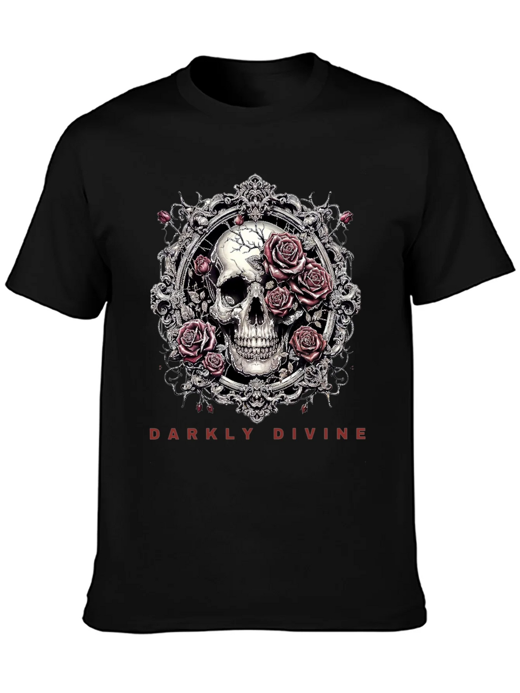 Darkly Divine Skull & Roses Graphic T-Shirt