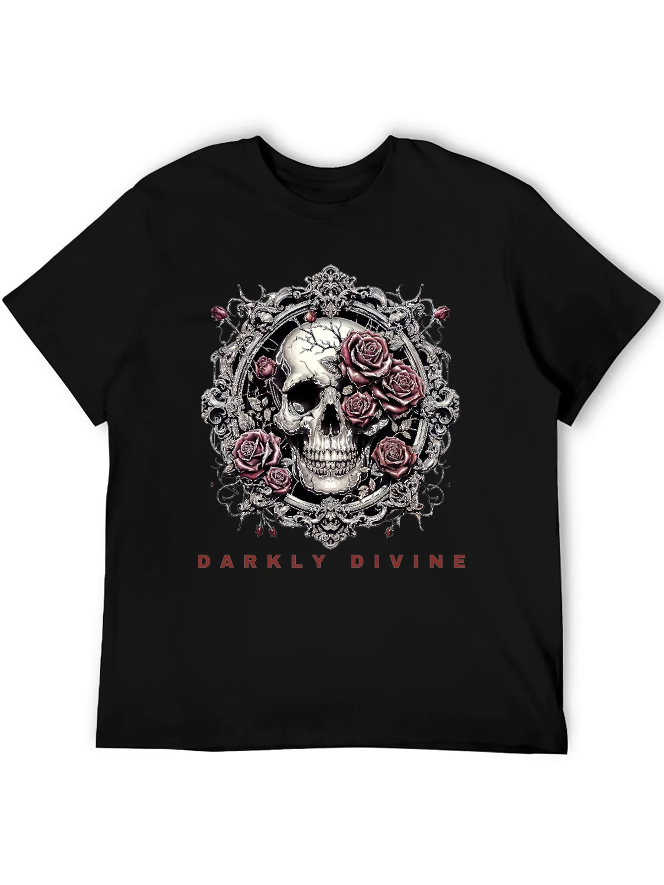 Darkly Divine Skull & Roses Graphic T-Shirt