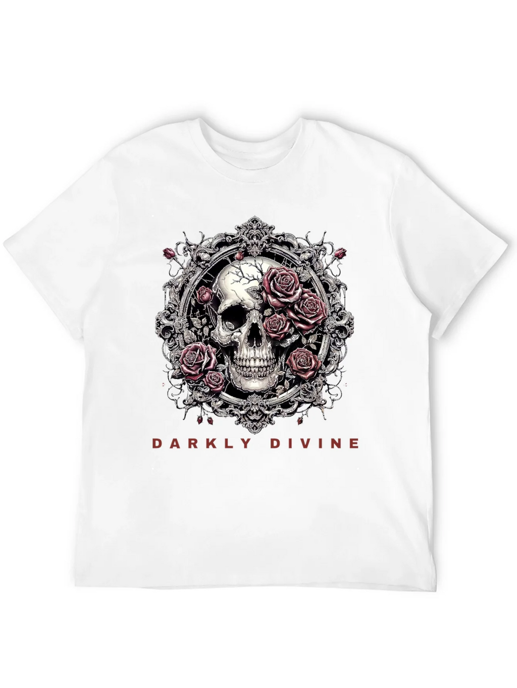 Darkly Divine Skull & Roses Graphic T-Shirt