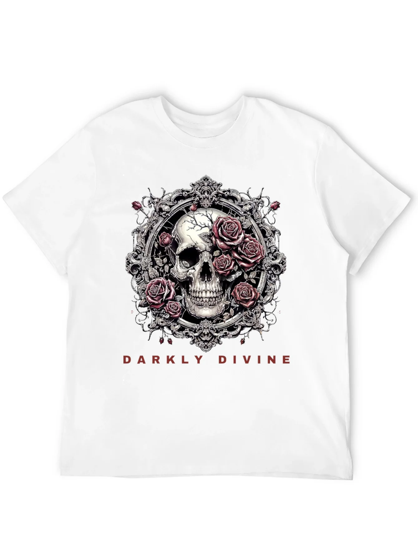 Darkly Divine Skull & Roses Graphic T-Shirt