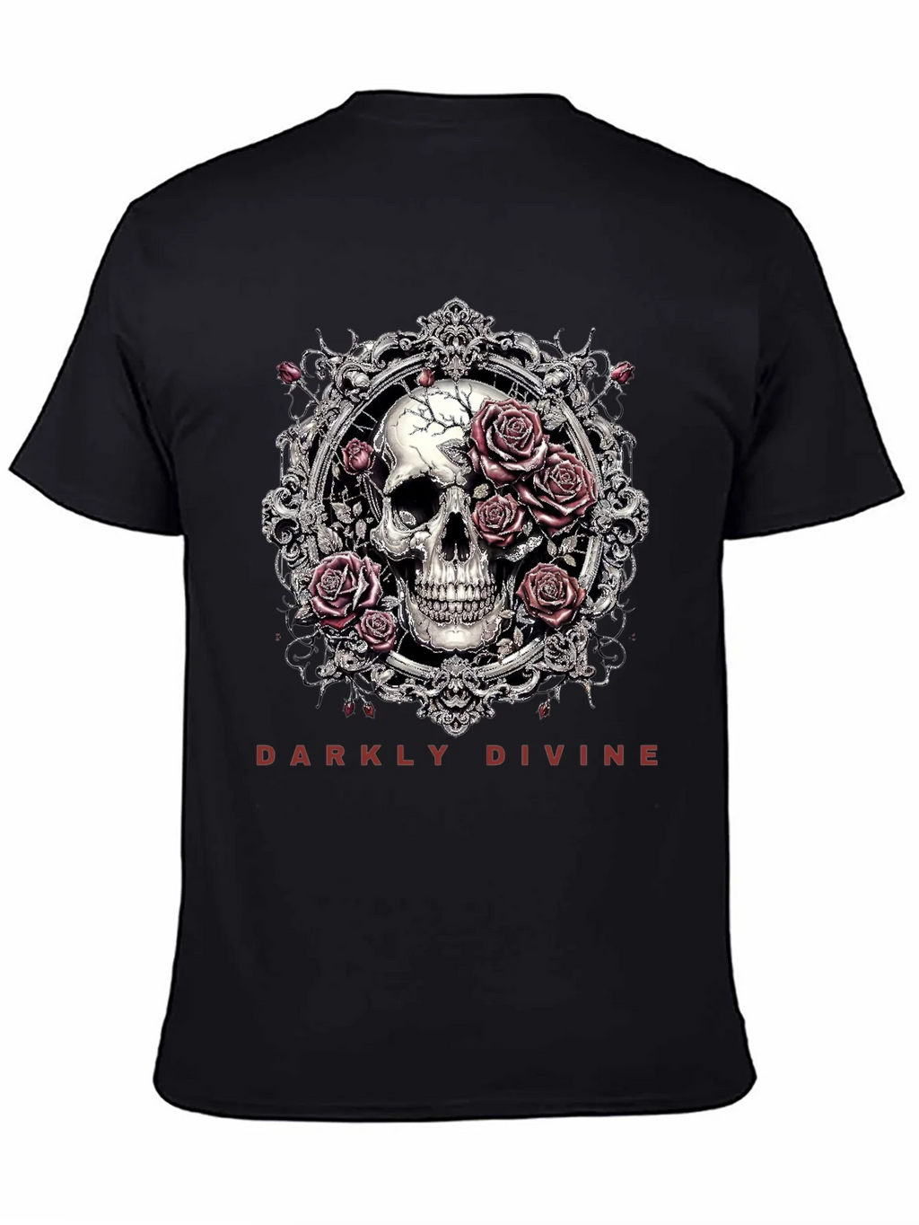Darkly Divine Skull & Roses Graphic T-Shirt