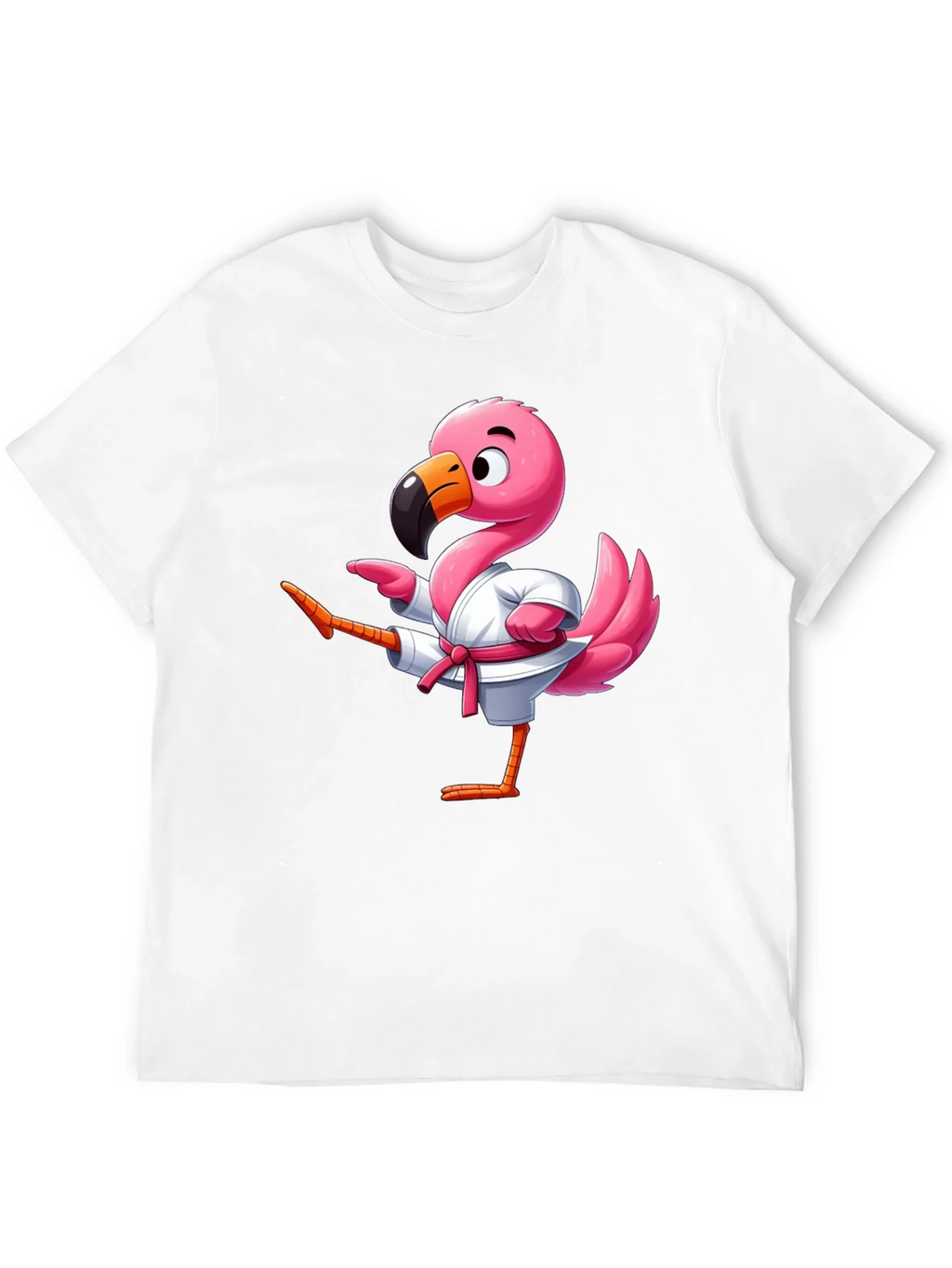Karate Flamingo Black T-Shirt