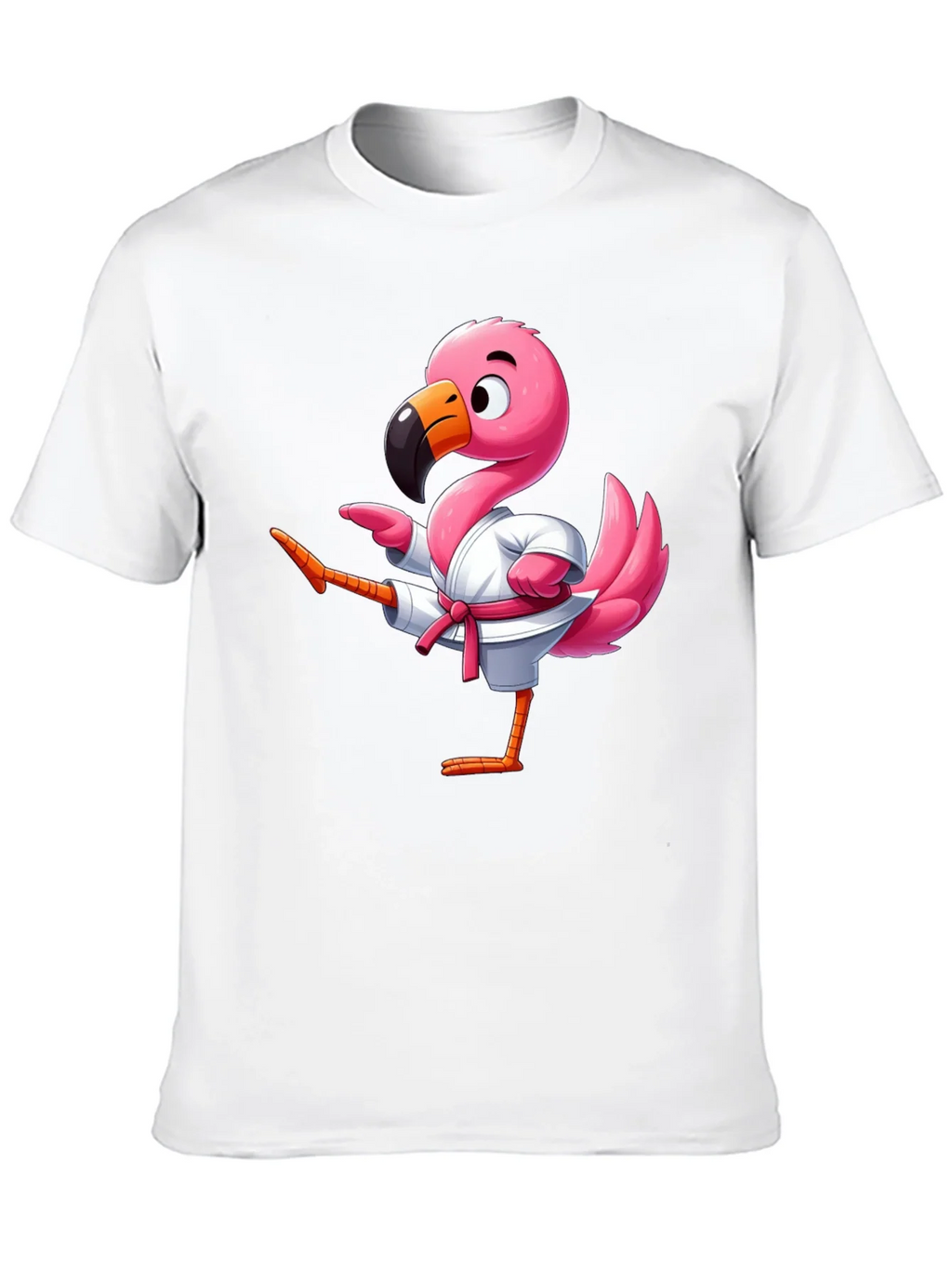 Karate Flamingo Black T-Shirt