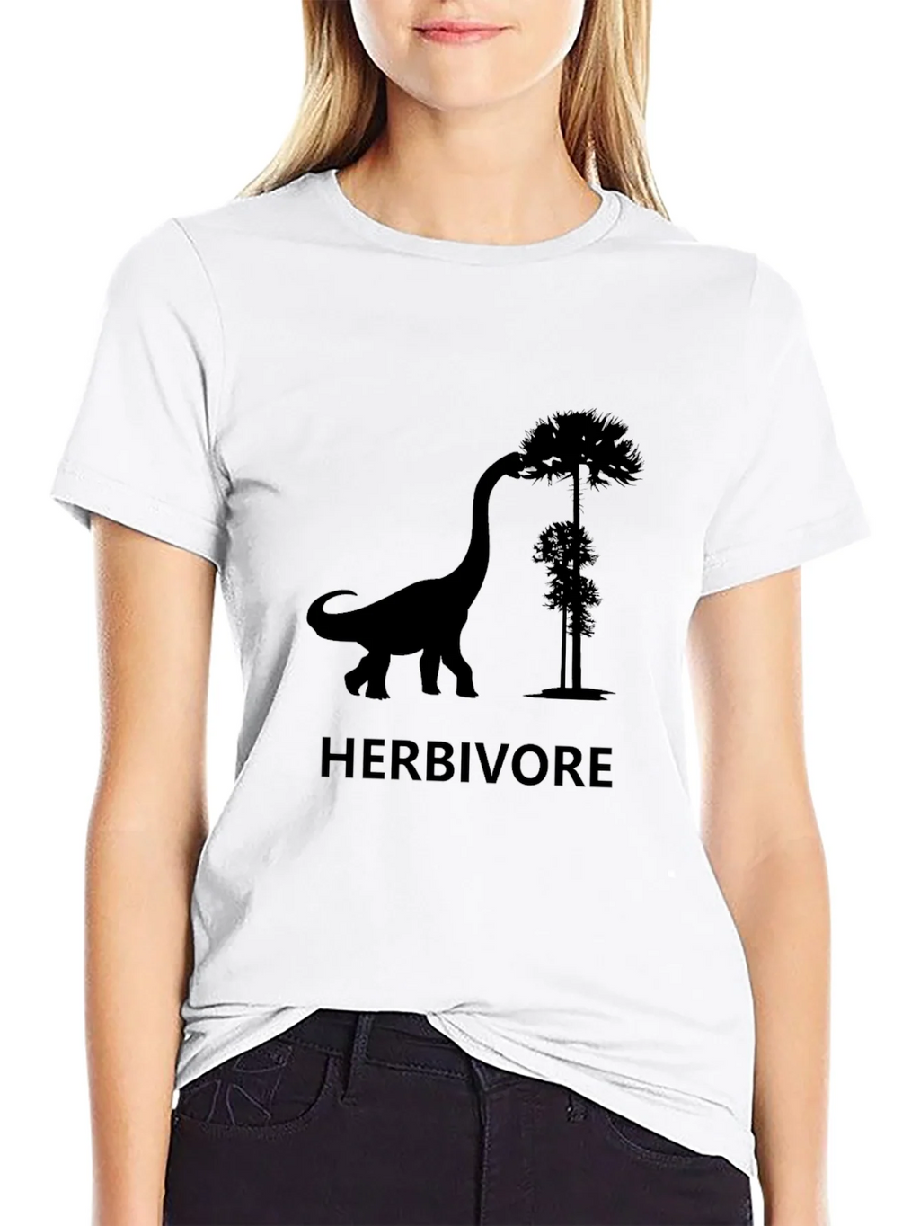 Herbivore Dinosaur T-Shirt - Black Graphic Tee
